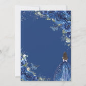 キンセアニラ王室のブルーフローラプリンセス誕生日15 招待状 (裏面)