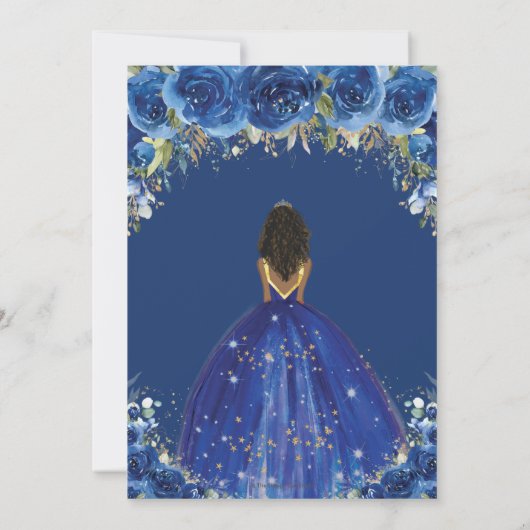 キンセアニラ王室のブルーフローラプリンセス誕生日16 招待状 (裏面)