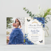 キンセアニラ王室のブルーフローラ蝶誕生日 セーブザデート (スタンド正面)