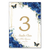 キンセアニラ王室のブルーフローラ金ゴールド蝶 テーブルナンバー (裏面)