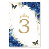 キンセアニラ王室のブルーフローラ金ゴールド蝶 テーブルナンバー (正面)