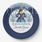 キンセアニラ王室のブルーメキシコスタイル ペーパープレート (正面)