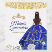 キンセアニラ王室のブルーワインボトルパーティーラベル ワインラベル (シングルラベル)