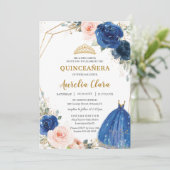 キンセアニラ王室のブルー赤面フローラバラボールガウン 招待状 (スタンド正面)