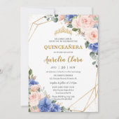 キンセアニラ王室のブルー赤面フローラ金ゴールドティアラ 招待状 (正面)