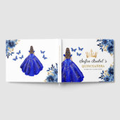 キンセアニラ王室のブルー金ゴールドプリンセス蝶 ゲストブック (全面)