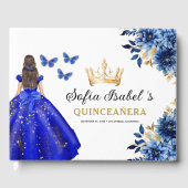 キンセアニラ王室のブルー金ゴールドプリンセス蝶 ゲストブック (正面)