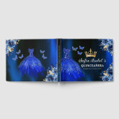 キンセアニラ王室のブルー金ゴールドプリンセス蝶 ゲストブック (全面)