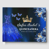 キンセアニラ王室のブルー金ゴールドプリンセス蝶 ゲストブック (正面)