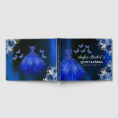 キンセアニラ王室のブルー金ゴールドプリンセス蝶 ゲストブック (全面)