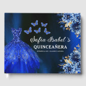 キンセアニラ王室のブルー金ゴールドプリンセス蝶 ゲストブック (正面)