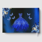 キンセアニラ王室のブルー金ゴールドプリンセス蝶 ゲストブック (裏面)