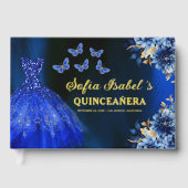 キンセアニラ王室のブルー金ゴールドプリンセス蝶 ゲストブック (正面)