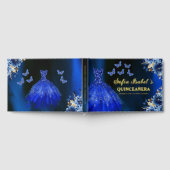 キンセアニラ王室のブルー金ゴールドプリンセス蝶 ゲストブック (全面)