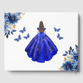 キンセアニラ王室のブルー金ゴールドプリンセス蝶 ゲストブック (裏面)