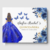 キンセアニラ王室のブルー金ゴールドプリンセス蝶 ゲストブック (正面)