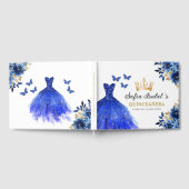 キンセアニラ王室のブルー金ゴールドプリンセス蝶 ゲストブック (全面)