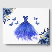 キンセアニラ王室のブルー金ゴールドプリンセス蝶 ゲストブック (裏面)