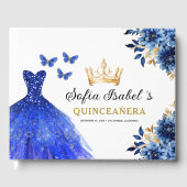 キンセアニラ王室のブルー金ゴールドプリンセス蝶 ゲストブック (正面)