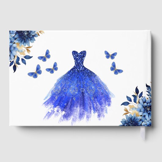 キンセアニラ王室のブルー金ゴールドプリンセス蝶 ゲストブック (裏面)