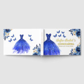 キンセアニラ王室のブルー金ゴールドプリンセス蝶 ゲストブック (全面)