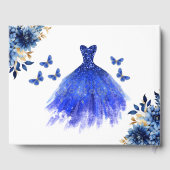 キンセアニラ王室のブルー金ゴールドプリンセス蝶 ゲストブック (裏面)