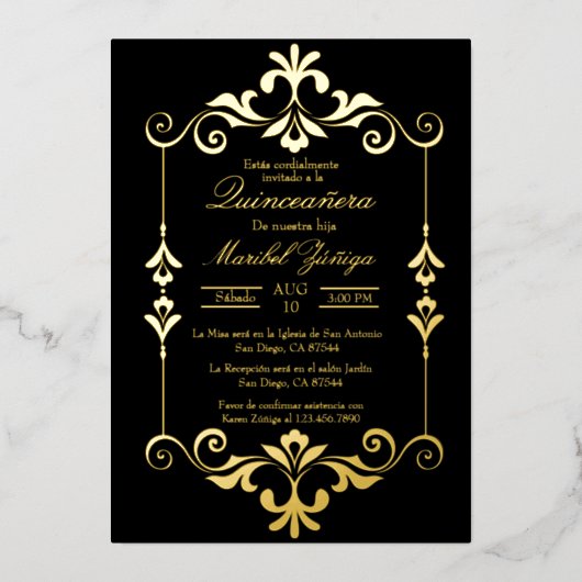 キンセアニラ箔の招待状 箔招待状 (正面)