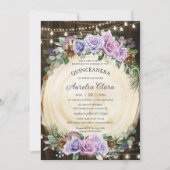 キンセアニラ素朴パープルフローラ魅力林 招待状 (正面)