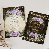 キンセアニラ素朴パープルフローラ魅力林 招待状