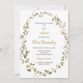 キンセアニラ緑のフレームへの招待 招待状 (正面)