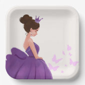 キンセアニラ薄紫エレガントプリンセス紙プレート ペーパープレート (正面)