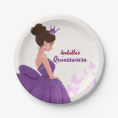 キンセアニラ薄紫エレガントプリンセス紙プレート ペーパープレート (正面)
