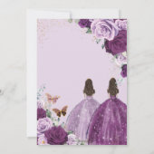 キンセアニラ薄紫ダークパープルプラムフローラツインズ 招待状 (裏面)
