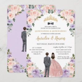 キンセアニラ薄紫赤面フラワーツインズボーイガール 招待状