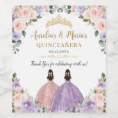 キンセアニラ薄紫赤面フローラツインガールズスウィート16 ワインラベル (シングルラベル)