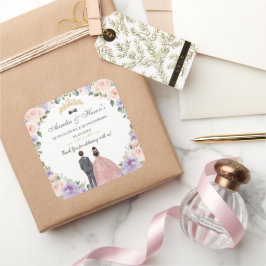 キンセアニラ薄紫赤面フローラツインズボーイガール スクエアシール