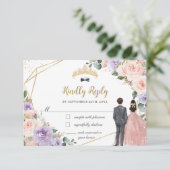 キンセアニラ薄紫赤面フローラツインズボーイガール 出欠カード (スタンド正面)