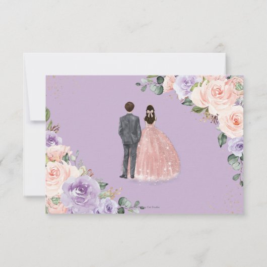 キンセアニラ薄紫赤面フローラツインズボーイガール 出欠カード (裏面)