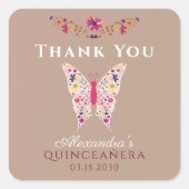 キンセアニラ誕生日ありがとうスクエアステッカー スクエアシール (正面)