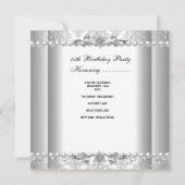 キンセアニラ誕生日シルバーホワイトパールレース 招待状 (裏面)