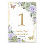 キンセアニラ誕生日セージグリーンパープルバラフローラ テーブルナンバー (裏面)