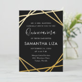 キンセアニラ誕生日ブラック金ゴールド 招待状 (スタンド正面)