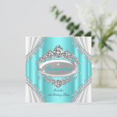 キンセアニラ誕生日プリンセスティール(緑がかった色)ダイヤモンド 招待状 (スタンド正面)