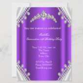 キンセアニラ誕生日プリンセスパープルダイヤモンドラージ 招待状 (裏面)