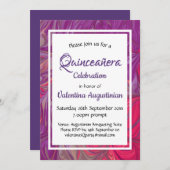 キンセアニラ誕生日レトロパーソナライズされたパープル 招待状 (正面/裏面)