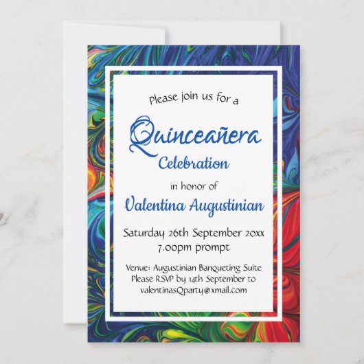 キンセアニラ誕生日レトロ パーソナライズされた 招待状 (正面)