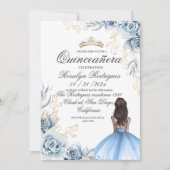 キンセアニラ誕生日王室のブルーガール15th誕生日 招待状 (正面)