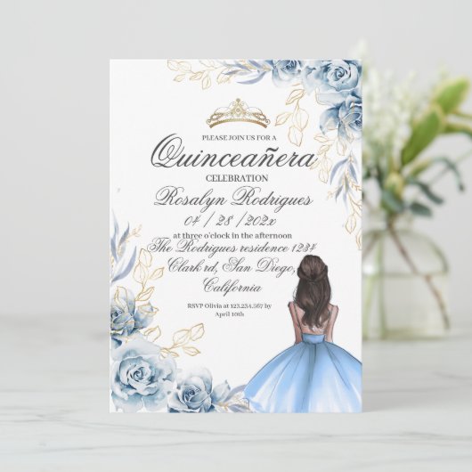 キンセアニラ誕生日王室のブルーガール15th誕生日 招待状 (スタンド正面)