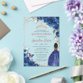 キンセアニラ誕生日王室のブルーフローラブラウンガール アクリル招待状 (インサイチュ (ウェディング))