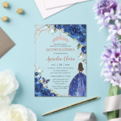 キンセアニラ誕生日王室のブルーフローラプリンセス アクリル招待状 (インサイチュ (ウェディング))